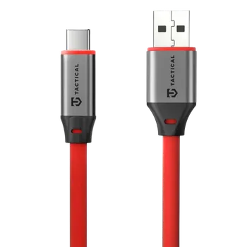 Datový kabel Tactical Fat Man 2.0 Cable USB-A/USB-C 1m Red