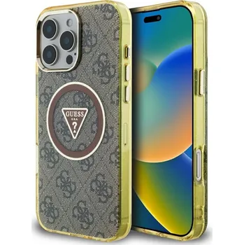 Kryt Guess Case iPhone 16 Pro with MagSafe Guhmp16Lhg4Prtgw (Iml Metal Glitter 4G Circle Triangle) Brown