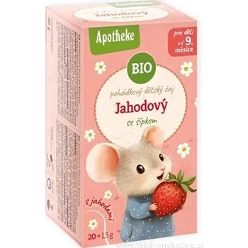 Čaj MEDIATE s.r.o. Apotheke Pohádka BIO jahodový čaj se šipkami pro děti od 9 měsíců – 20 sáčků