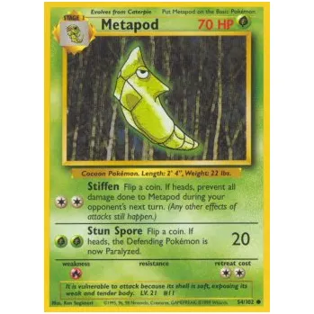 Karetní hra Pokémon BS 054/102 Metapod - Base Set Stav: Excellent