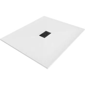 Sprchová vanička Mexen Hugo, obdélníková sprchová vanička SMC 120 x 100 cm, bílá, černá krytka, 42101012-B