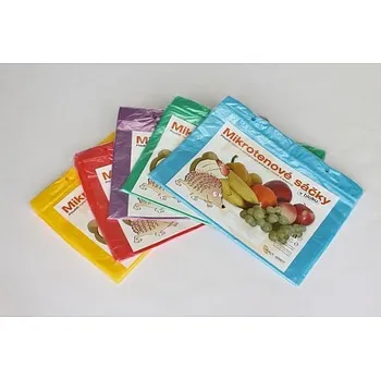 Sáček na potraviny Mikrotenové sáčky 20 x 30 cm 12 mikro, barevné, trhačka – 50 ks