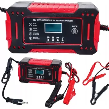 Nabíječka autobaterie Profesionální autonabíječka s funkcí opravy - AFF 4696 - 6A - 12V - červená