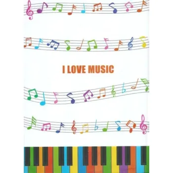 Tenká plastová složka na dokument A4 - barevná klaviatura a noty