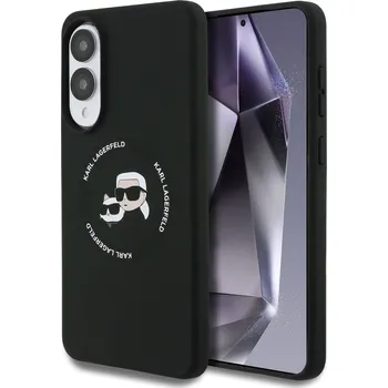 Telefonní příslušenství Karl Lagerfeld Liquid Silicone Double Heads MagSafe zadní kryt pro Samsung Galaxy S25 Edge Black