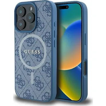 Obal Guess Case iPhone 16 Pro with MagSafe Guhmp16Lg4Gfrb (Pu 4G Ring Classic Logo) Blue