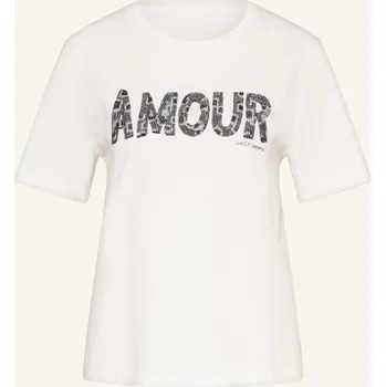 Dámské tričko Marc Cain Dámské Tričko S Ozdobnými Kamínky, bílá, 46