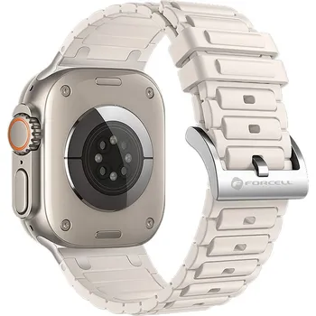 Náhradní díl pro mobilní telefon Kryt řemínku Forcell F-Design Fa06 Silikonový řemínek Apple Watch 38 / 40 / 41 mm White