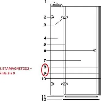 Anima Náhradní díl Glass LISTAMAGNETTGD2