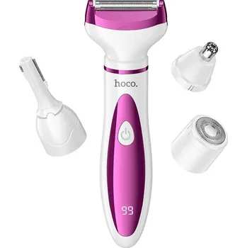 Holicí strojek Zastřihovač a holicí strojek 4v1 Hoco Hp80 bílý a růžový