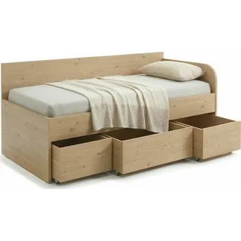 Dětská postel Rohová vyvýšená postel s úložným prostorem EMA, 90x200cm