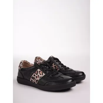 Dámská móda CAPRICE dámské tenisky se zvířecím vzorem černé