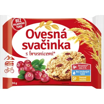 Ovesná svačinka Brusinka 36g cena za kartonové balení (Kartonové balení : 20 ks)