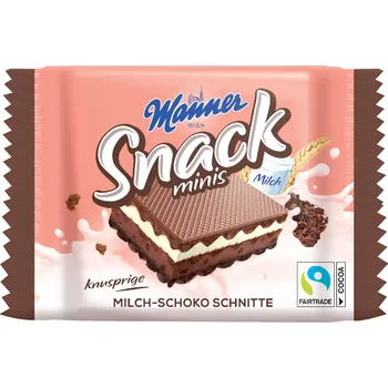Cukrovinka Manner Snack 25g Čokoládový cena za kartonové balení (Kartonové balení : 28 ks)