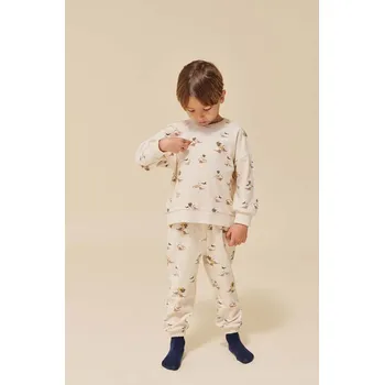 Chlapecká mikina Dětská bavlněná mikina Konges Sløjd KS6417 béžová 12X, vel. 68