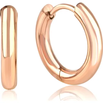 Náušnice Ocelové náušnice kroužky růžové pozlacení - Meucci DE538 Velikost: 16 mm