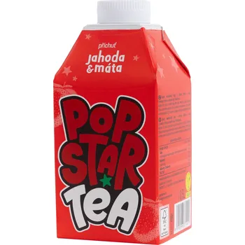 Ledový čaj Popstar Tea Jahoda&Máta 0,5l cena za kartonové balení (Kartonové balení : 8 ks)