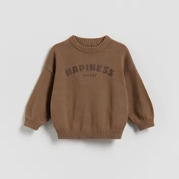 Dětská móda Reserved - Svetr oversized - hnědá - 689FH-88X - 689FH-88X-98