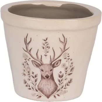 Keramický květináč s motivem jelena Gentle Wilderness XS – 8x7 cm