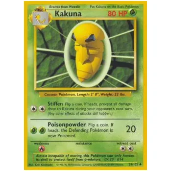 Karetní hra Pokémon BS 033/102 Kakuna - Base Set Stav: Excellent