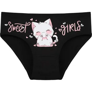 Dívčí spodní prádlo EVONA Dívčí kalhotky Kotě, černá Velikost: 122