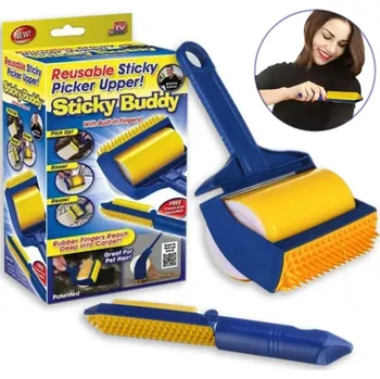 Váleček na chlupy Čisticí váleček s kartáčem na drobné nečistoty 2v1