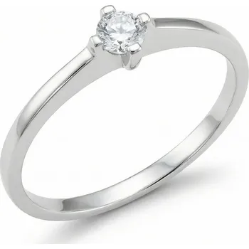 Prsten ŠPERKY-NM, Zlatý prsten se zirkonem 917 Barva zlata: bílá, Velikost prstenu: 55