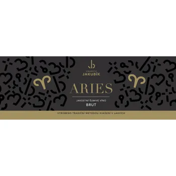 SEKT ARIES brut 2023, pěstitelský sekt, Vinařství Jakubík, brut
