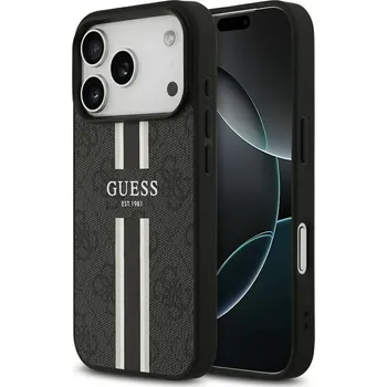 Náhradní kryt pro mobilní telefon Cover Guess Kryt iPhone 17 Pro s MagSafe Guhmp17Lp4Rpsk (4G Printed Stripes) Black