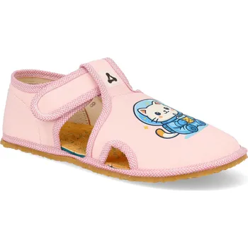Dívčí bačkory Barefoot dětské přezůvky Antal - Rascal Space Kitty růžové Velikost: 24