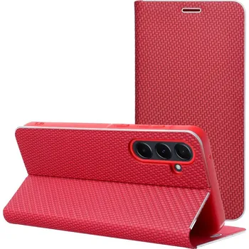Náhradní kryt pro mobilní telefon Kryt Luna Book Carbon Xiaomi Redmi 15 Red