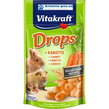 Krmivo pro hlodavce Vitakraft Drops Carrot Rabbit 75 g