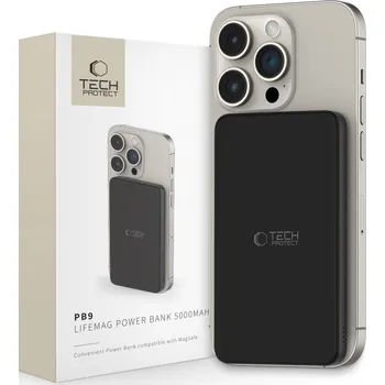 Telefonní příslušenství Externí baterie Tech-Protect Pb9 Lifemag Magsafe Power Bank 5000Mah black