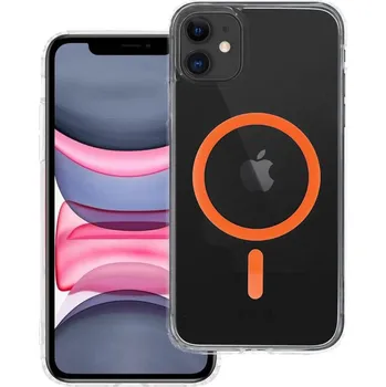 Náhradní kryt pro mobilní telefon Kryt Drop Glue Colorful Ring Mag Cover s Magsafe iPhone 11 orange
