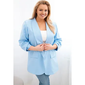 Dámská elegantní plus size sako modrá UNI