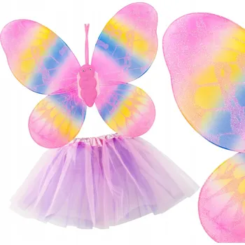 Karnevalový kostým KOSTÝM MOTÝLA MOTÝLÍ VÍLA KŘÍDLA + SUKNĚ