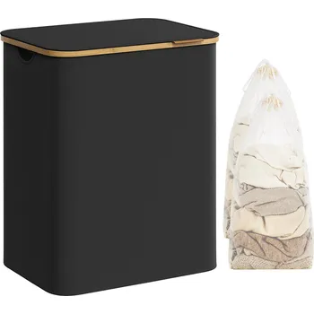 Koš na prádlo SONGMICS Koš na prádlo látkový 120 l černý