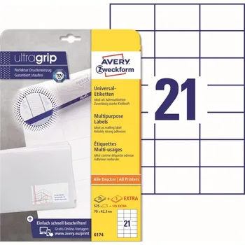 Kancelář Samolepící etikety Ultragrip 70 x 42,3 mm 30 listů 6174