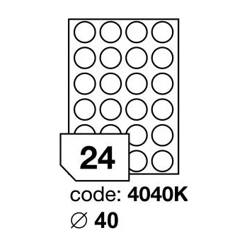 Papír Samolepící etikety Rayfilm Office průměr 40 mm 100 archů R0100.4040KA