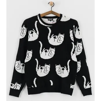 Pánský svetr RipNDip Falling For Nermal Knit (black) L, černá