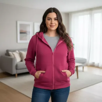 Dámská mikina Dámská růžová mikina Benter 55074 XL-4XL