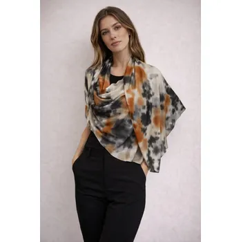 Šátek Dámský šátek 85 x 175 cm batika hnědo - černý