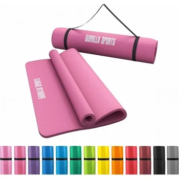 podložka na cvičení Gorilla Sports Podložka na jógu, 190 x 100 cm, růžová