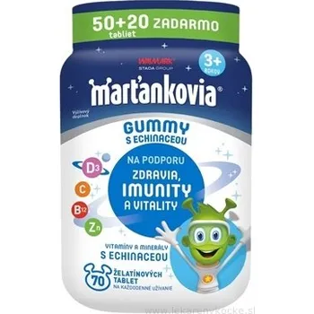 Zdraví WALMARK Marťánci GUMMY s Echinaceou želatinové tablety, příchuť jahoda a třešeň 50+20 zdarma (70 ks)