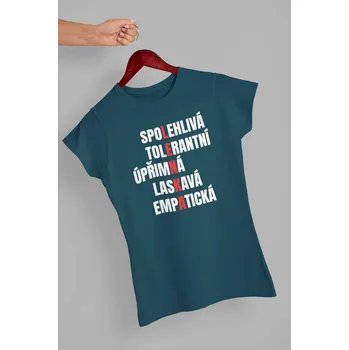 Dámské tričko Dámské tričko Charakteristika Lenka Barva: Petrolejová modrá, Velikost: XL