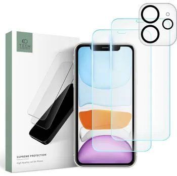 Náhradní kryt pro mobilní telefon 3 balení ochranných skel Tech-Protect Supreme set iPhone 11 Clear
