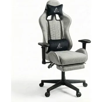 Herní židle JAKS Herní židle šedá látka EvoChair + masážní polštář zdarma