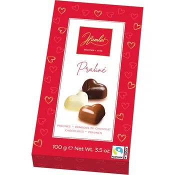 Belgické pralinky Hamlet - srdíčka , 100 G