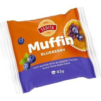 Cukrovinka Sedita Muffin borůvka 43g cena za kartonové balení (Kartonové balení : 18 ks)