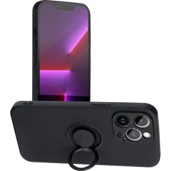 Náhradní kryt pro mobilní telefon Kryt Forcell SILICONE RING Case iPhone 13 Pro černý